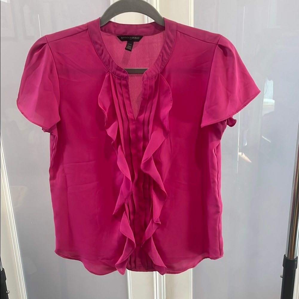 Women's Pink Ruffle Blouse